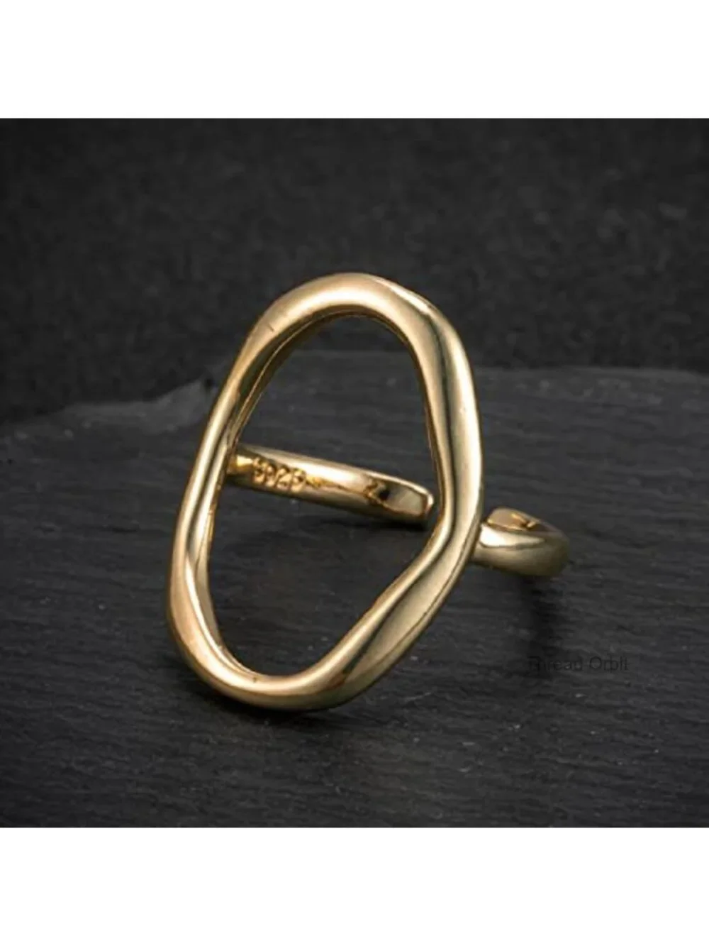 Chunky Gold Statement Ring Adjustable Open Promise Ring Minimalist Trendy